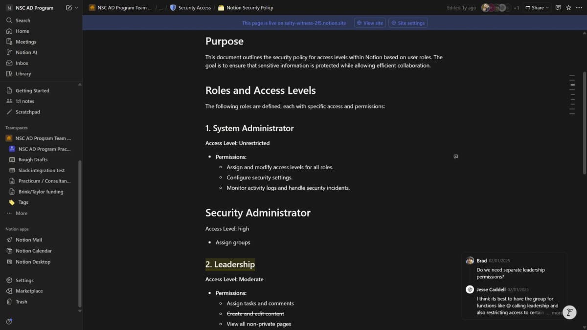 Security Access Control preview 1